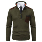 Herren eleganter Strickpullover mit Kragen und Taschen R&B