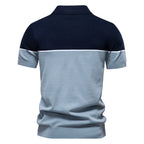 Herren Polo-Shirt mit kontrastierendem Farbblockdesign und hochwertiger Piqué-Textur