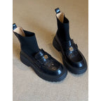 Damen Modische Mokassins mit robustem Plateau R&B