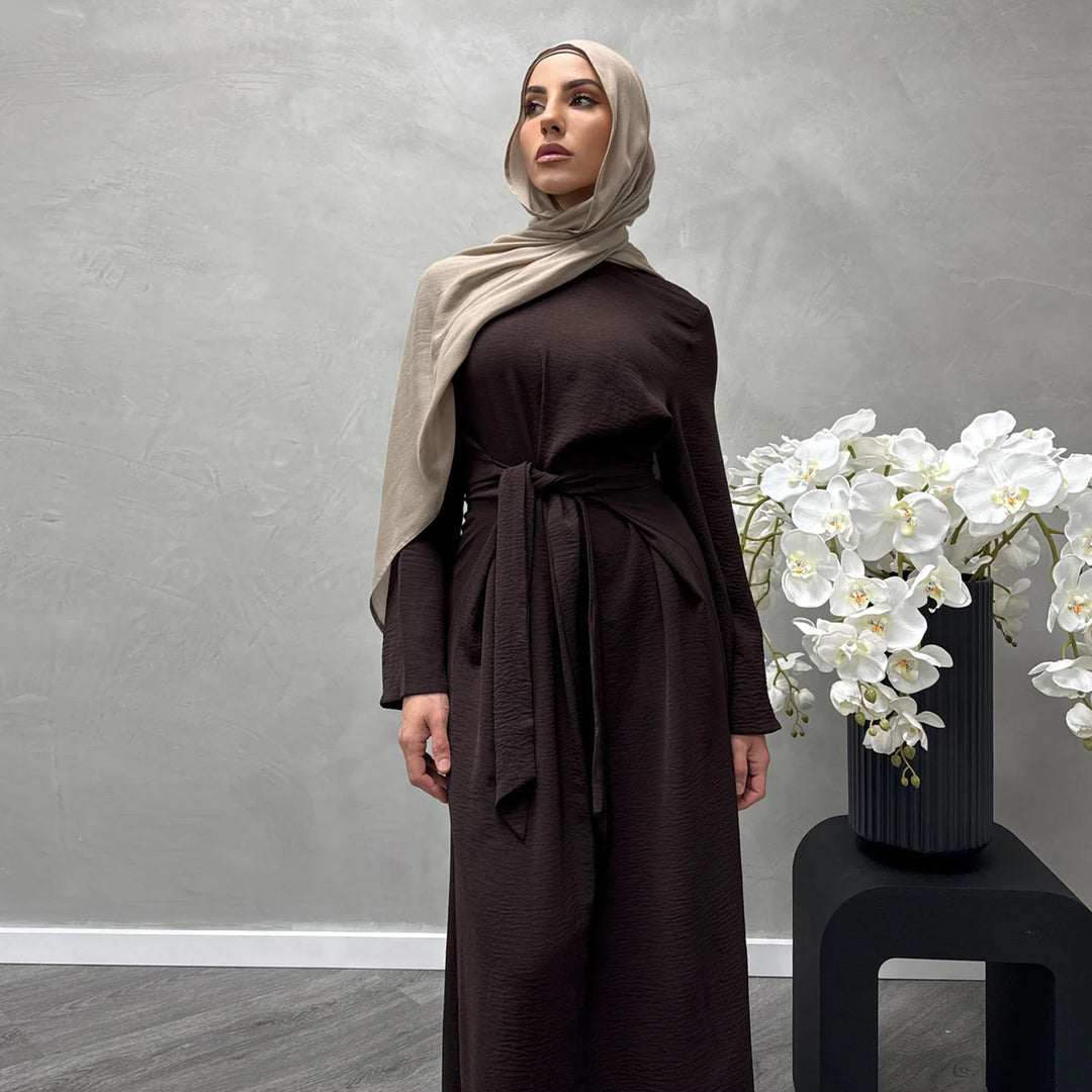 Damen Modisches Maxikleid aus fließendem Stoff mit weiten Ärmeln R&B