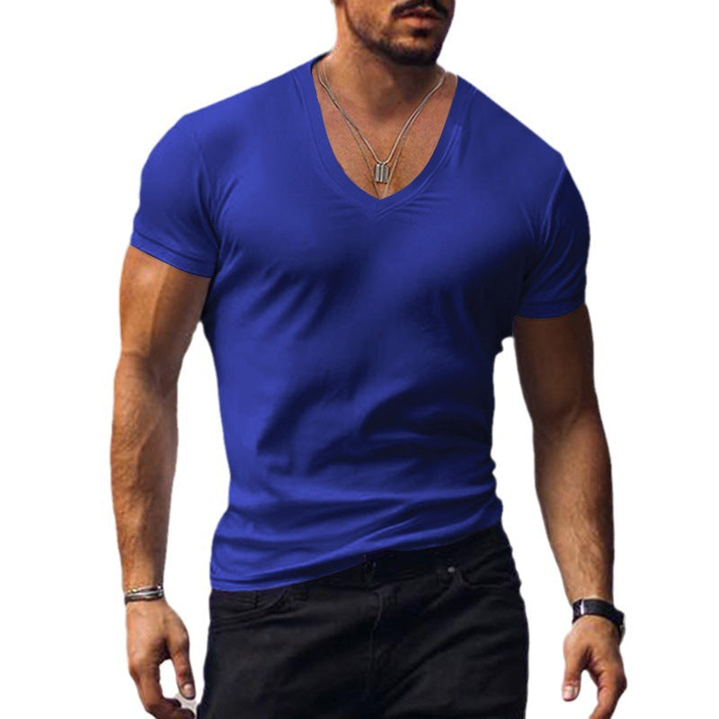 Herren lässiges V-Ausschnitt T-Shirt R&B