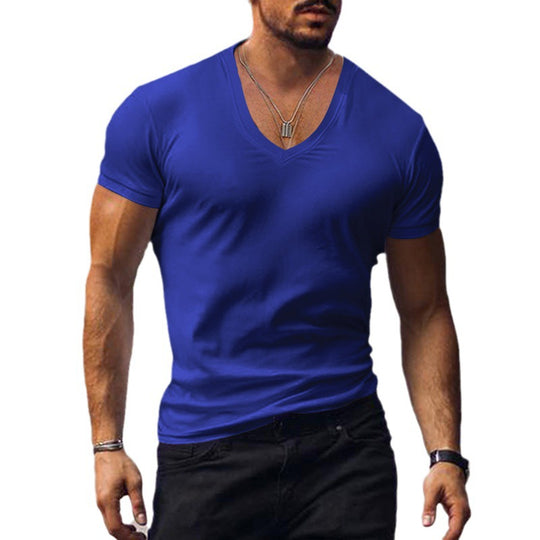 Herren lässiges V-Ausschnitt T-Shirt R&B