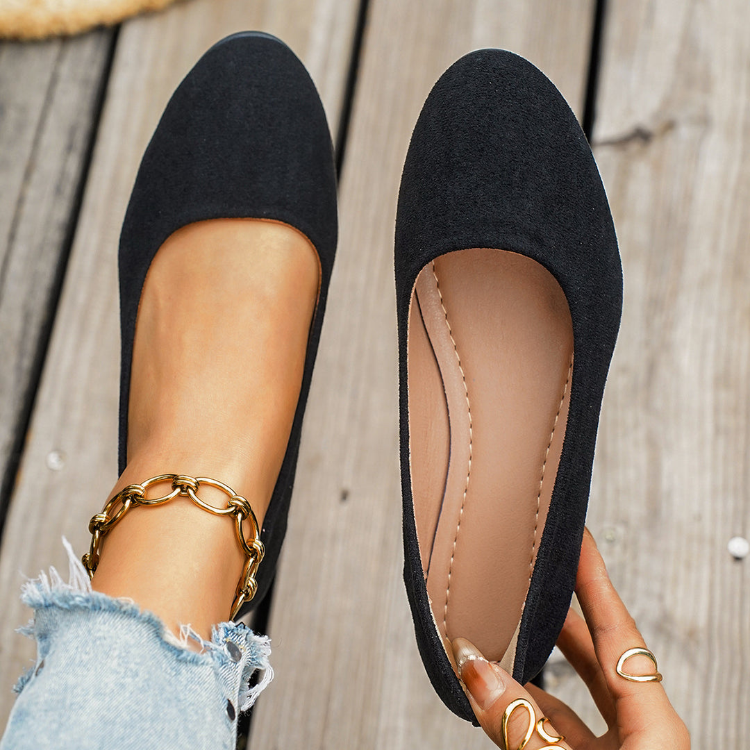 Damen Klassische Ballerinas aus weichem Wildleder R&B
