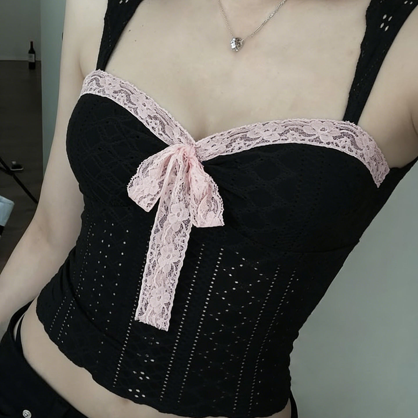 Damen Spitzen-Camisole mit dekorativem BindR&Band R&B