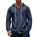 Herren Kapuzenjacke mit Knopfleiste und praktischen Taschen R&B