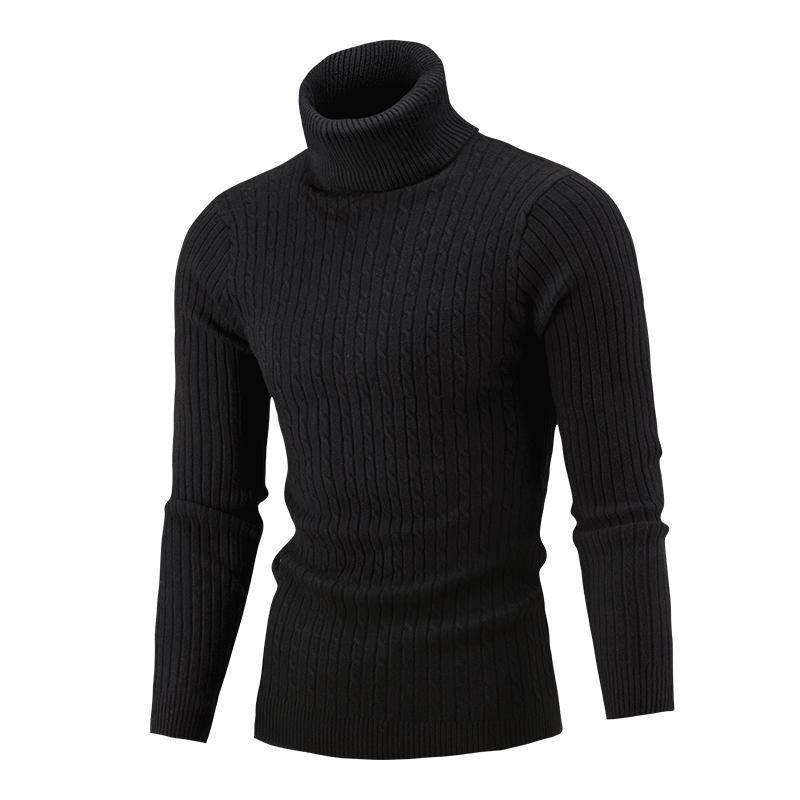 Herren Rollkragenpullover mit strukturiertem Zopfmuster und modernem Schnitt R&B