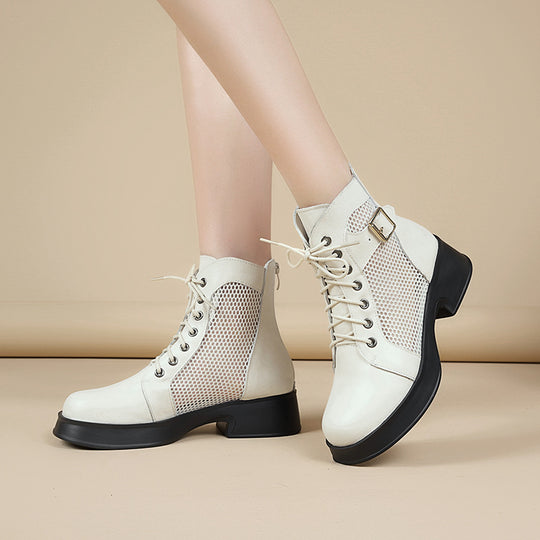 Damen Schnürstiefeletten mit Luftzirkulation und robustem Absatz R&B