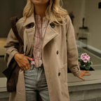 Damen eleganter Wollmantel mit praktischem Gürtel R&B