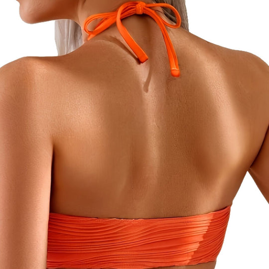 Damen Bandeau-Bikini mit Raffung und Schnürung R&B