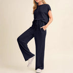 Damen Relaxed Fit Ripp-Loungewear-Set R&B