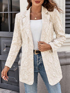 Damen Eleganter Blazer mit floralen Stickereien R&B