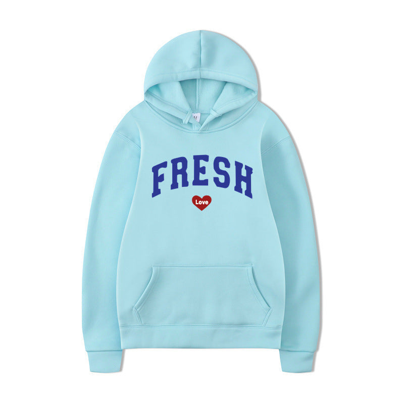 Damen Kapuzenpullover mit verspieltem Schriftzug und weichem Innenfleece R&B