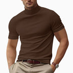 Herren Kurzarm Turtleneck T-Shirt R&B