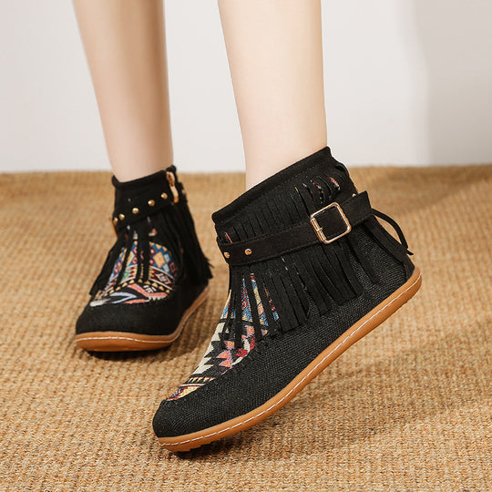 Damen Bequeme Mokassins mit modischen Fransen-Details R&B