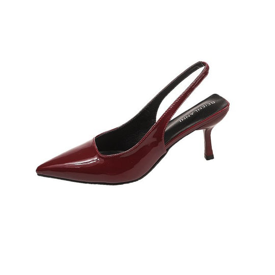 Damen Slingback-Pumps mit spitz zulaufendem Design und eleganter Hochglanz-Oberfläche R&B