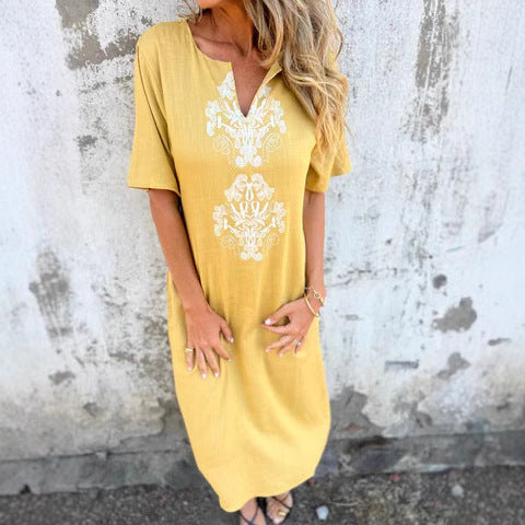 Damen Sommerliches Kleid mit aufwendiger Stickerei R&B