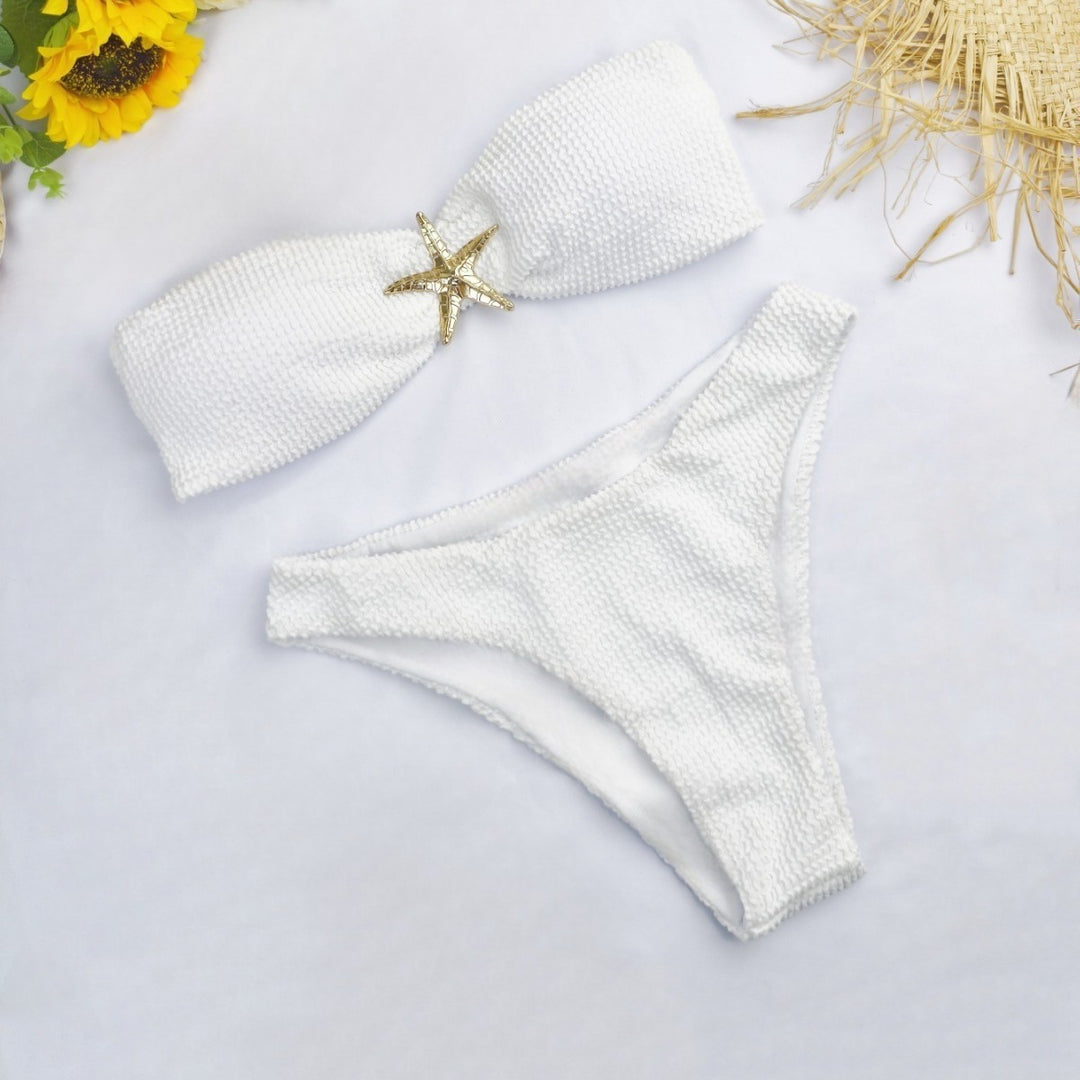 Damen Bandeau-Bikini mit funkelndem Sternen-Detail R&B