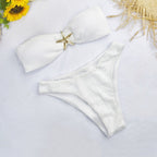 Damen Bandeau-Bikini mit funkelndem Sternen-Detail R&B