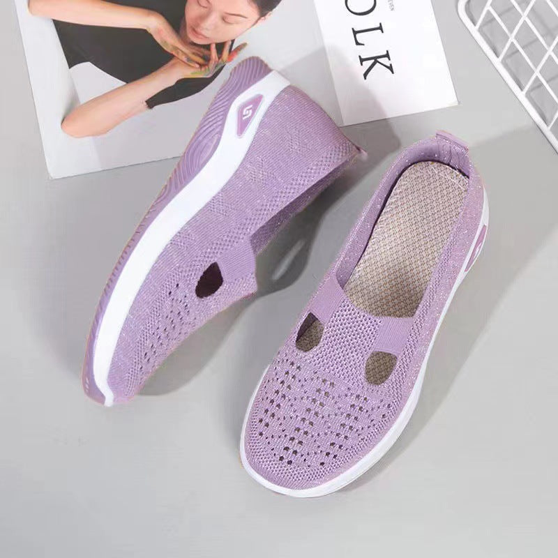 Damen Leichte und luftige Slip-On Sneakers mit elastischer Sohle R&B