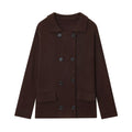Damen elegante Strickjacke mit doppelter Knopfleiste und praktischen Taschen R&B