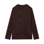 Damen elegante Strickjacke mit doppelter Knopfleiste und praktischen Taschen R&B