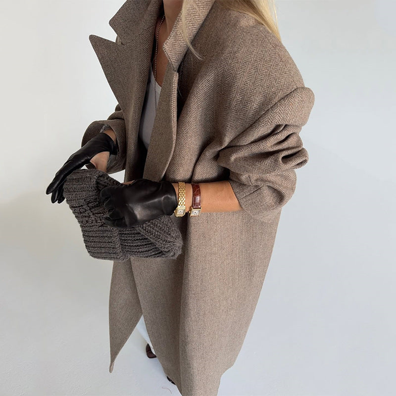 Damen eleganter Oversize-Trenchcoat R&B