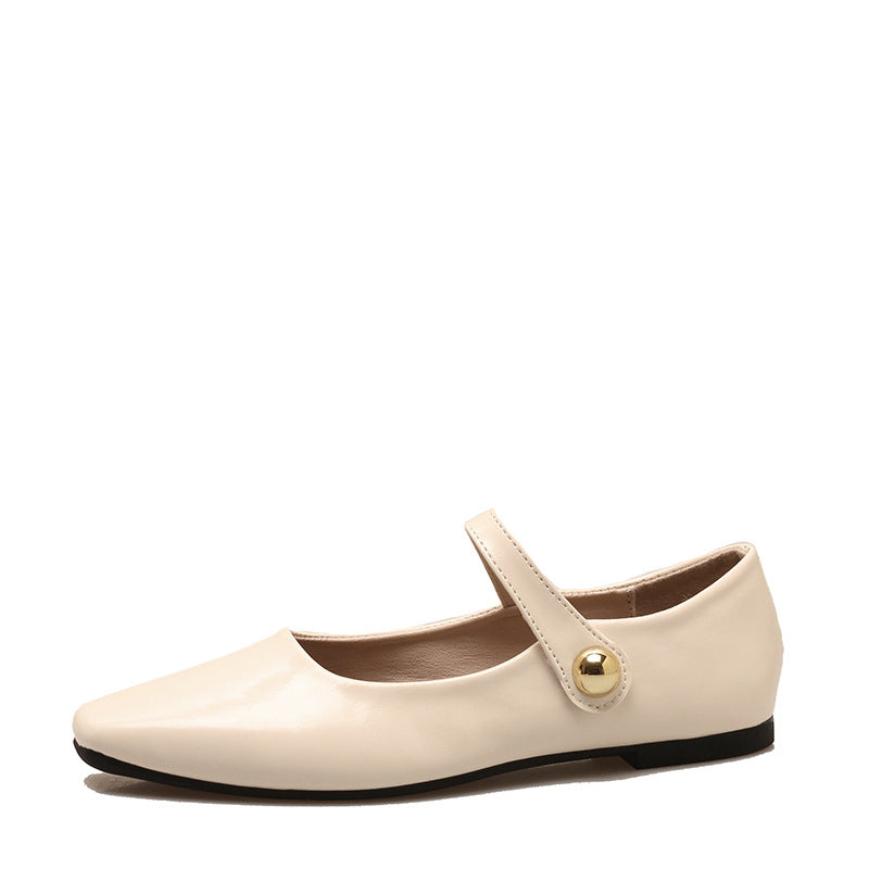 Damen klassische Ballerinas mit elegantem Riemchen und feinem Schnallen-Detail R&B