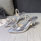 Damen Slingback-Pumps mit funkelndem Schmuckdetail R&B