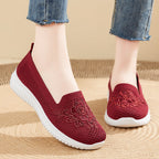 Damen Bequeme Slip-On Sneakers mit floralen Stickereien R&B