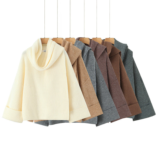 Damen Grobstrickpullover mit schickem Cowl-Neck R&B