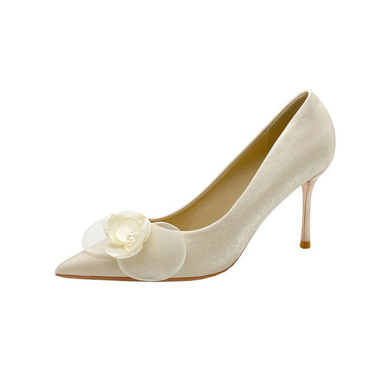 Damen elegante Spitzen-Pumps mit floralem Akzent R&B