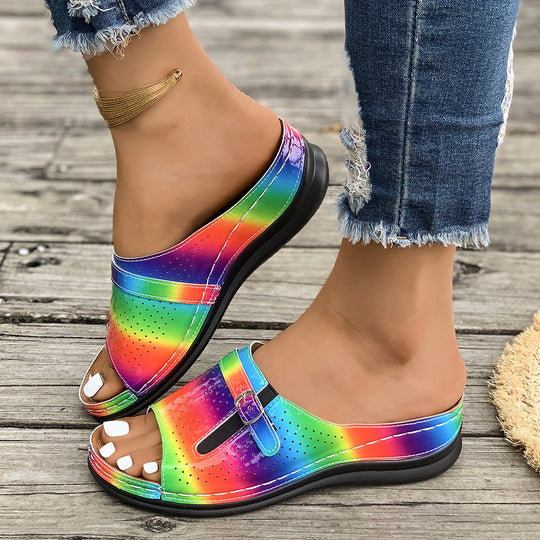 Damen komfortable Riemensandalen mit atmungsaktiven Luftlöchern R&B