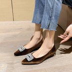 Damen elegante Ballerinas mit funkelndem Strass-Detail