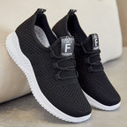 Damen Sportliche und atmungsaktive Sneakers mit flexiblem Strickoberteil R&B