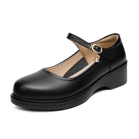 Damen Komfortable Ballerinas mit ergonomischem Fußbett und stabilem Blockabsatz R&B
