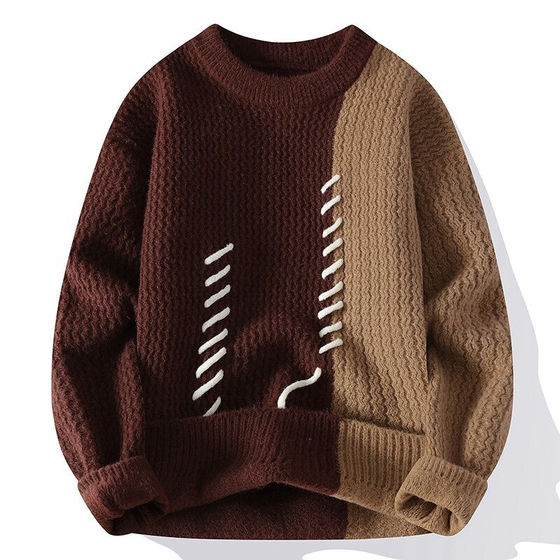 Damen Strukturierter Pullover mit einzigartigem Design und gewebtem Muster R&B