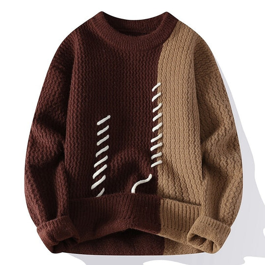 Damen Strukturierter Pullover mit einzigartigem Design und gewebtem Muster R&B