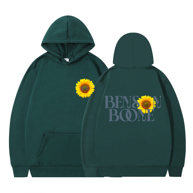 Damen Kapuzenpullover mit einzigartigem Sonnenblumenmotiv und bequemer Passform R&B