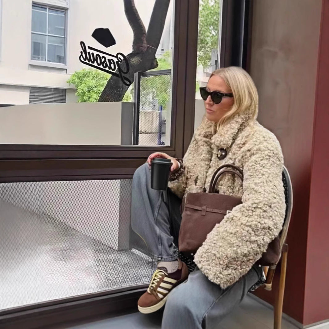 Damen modische Kunstfelljacke R&B