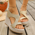 Damen Wedge-Sandalen mit raffiniertem Schnitt R&B