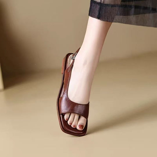 Damen Slingback Sandalen mit seitlichem Cut-Out Design R&B