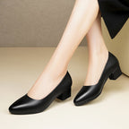 Damen elegante Pumps mit strukturiertem Blockabsatz