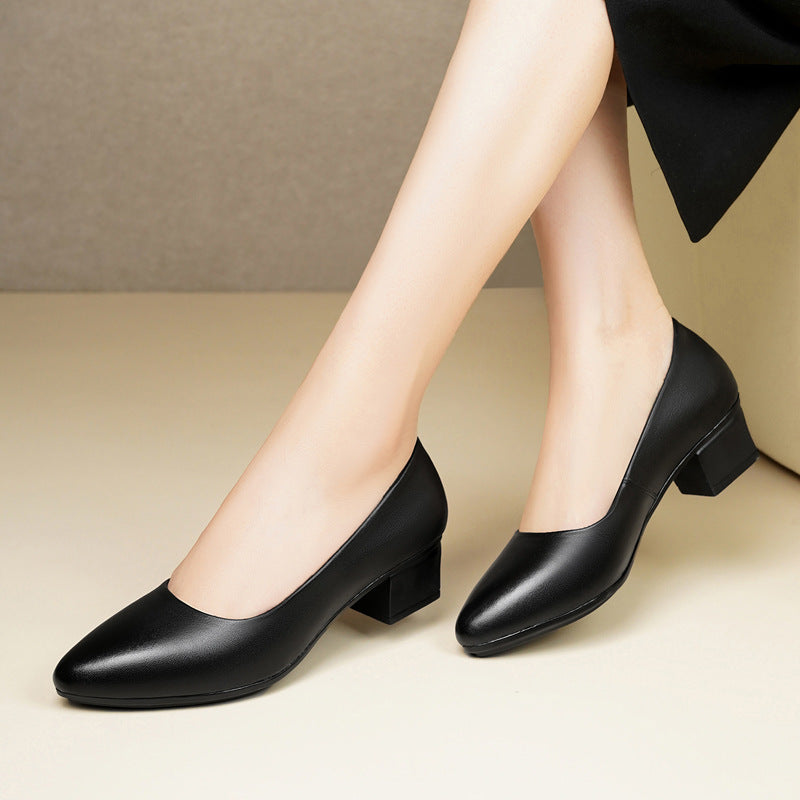 Damen elegante Pumps mit strukturiertem Blockabsatz