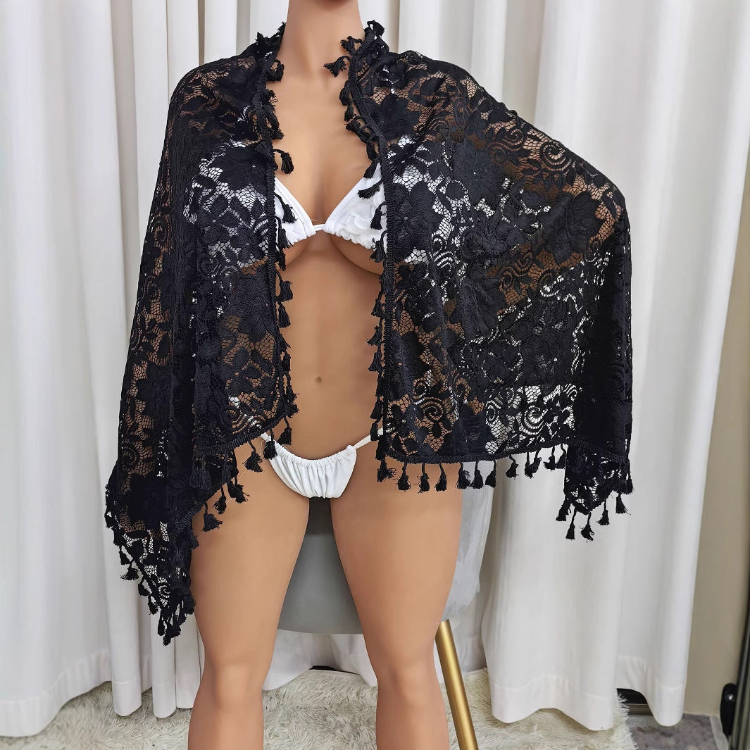 Damen Häkel-Strandsarong mit eleganten Fransen R&B