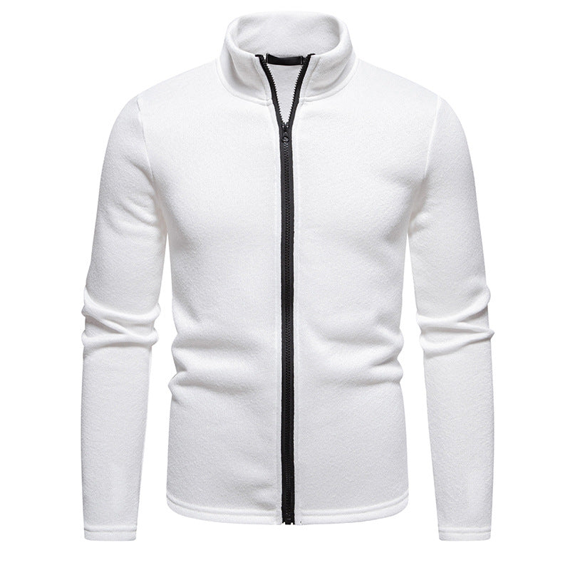 Herren Fleecejacke mit hohem Kragen und praktischem Reißverschluss