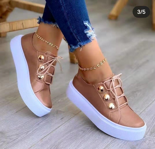 Damen modische Plattform-Sneaker mit glänzenden Dekoren R&B