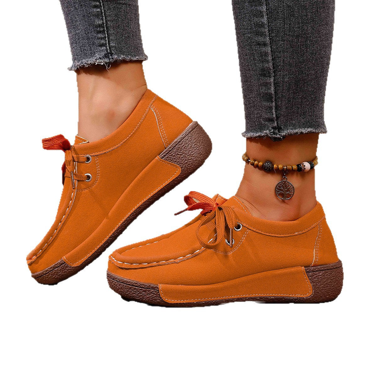Damen Mokassin-Sneaker mit modernem Schnürdesign und rutschfester Sohle R&B