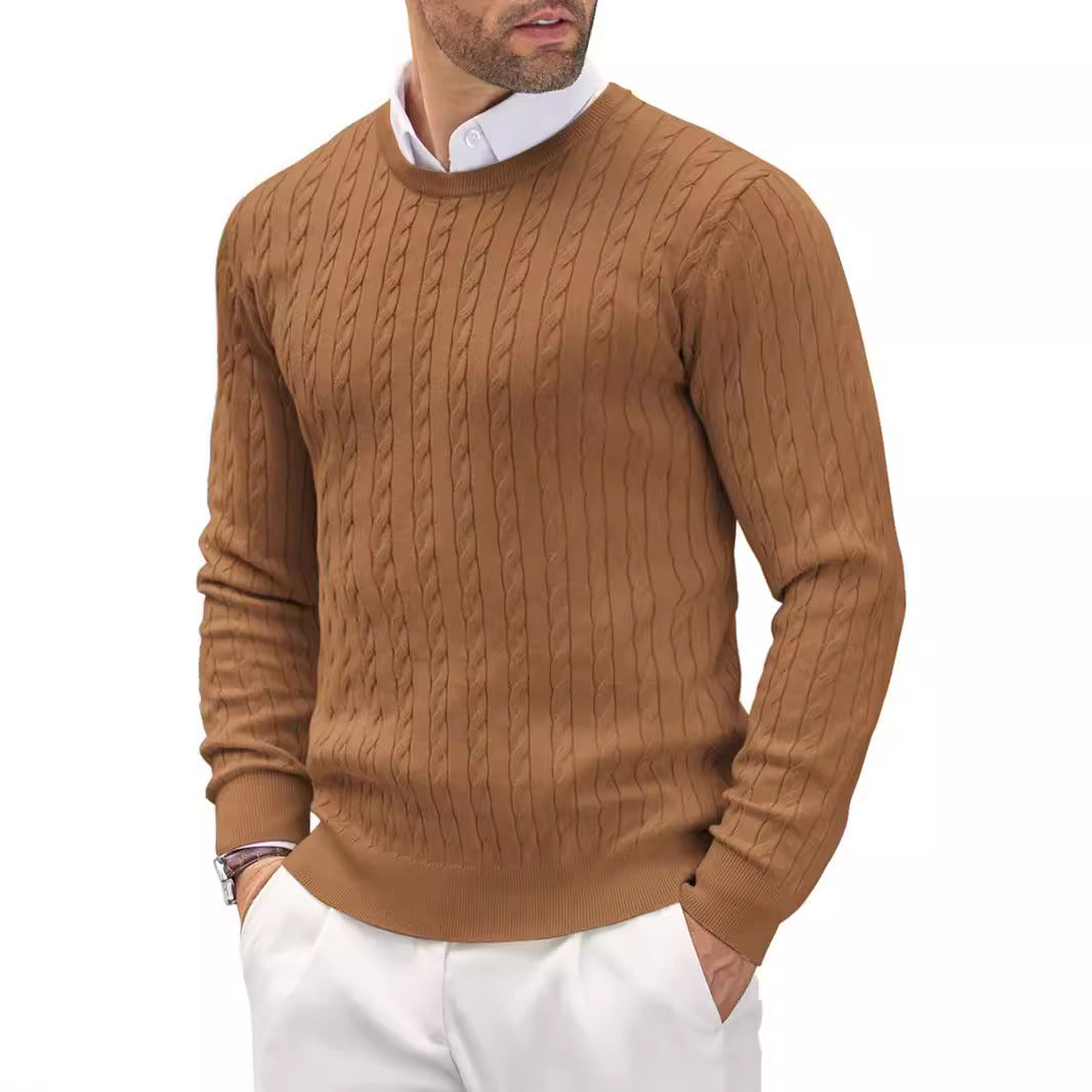Herren Strickpullover mit Fischgratmuster R&B