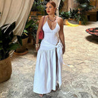 Damen Maxi-Kleid mit elegantem Wickeldesign und seitlichem Schlitz R&B