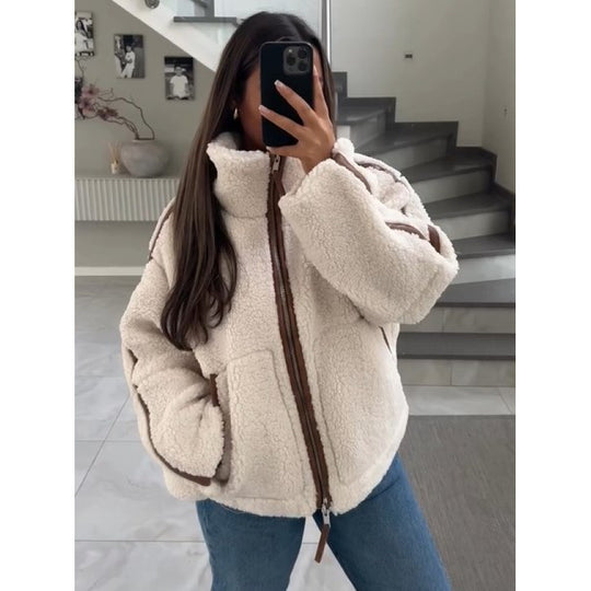Damen Fleecejacke mit stylischen Details R&B